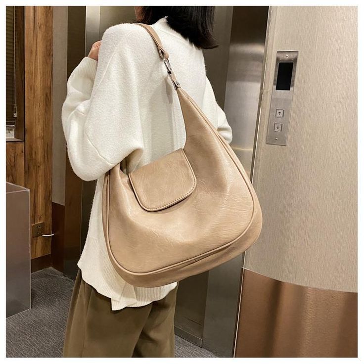 Material: PU
Texture: Soft
Closed: Zipper
Size: 13.6"L x 3.1"W x 11.4"H in; It is enough to hold daily stuffs including cell phones, sunglasses, wallet, key etc.
Baldric: Adjustable shoulder strap Solid Hobo Bag With Zipper Closure For Travel, Solid Color Hobo Bag With Zipper For Travel, Casual Hobo Bag With Zipper For Office, Casual Shoulder Bag With Zipper Closure For Office, Y2k Style Large Capacity Rectangular Shoulder Bag, Y2k Style Large Capacity Crossbody Bag, Y2k Rectangular Shoulder Bag With Adjustable Strap, Kawaii Beige Rectangular Shoulder Bag, Brown On-the-go Shoulder Bag With Pockets