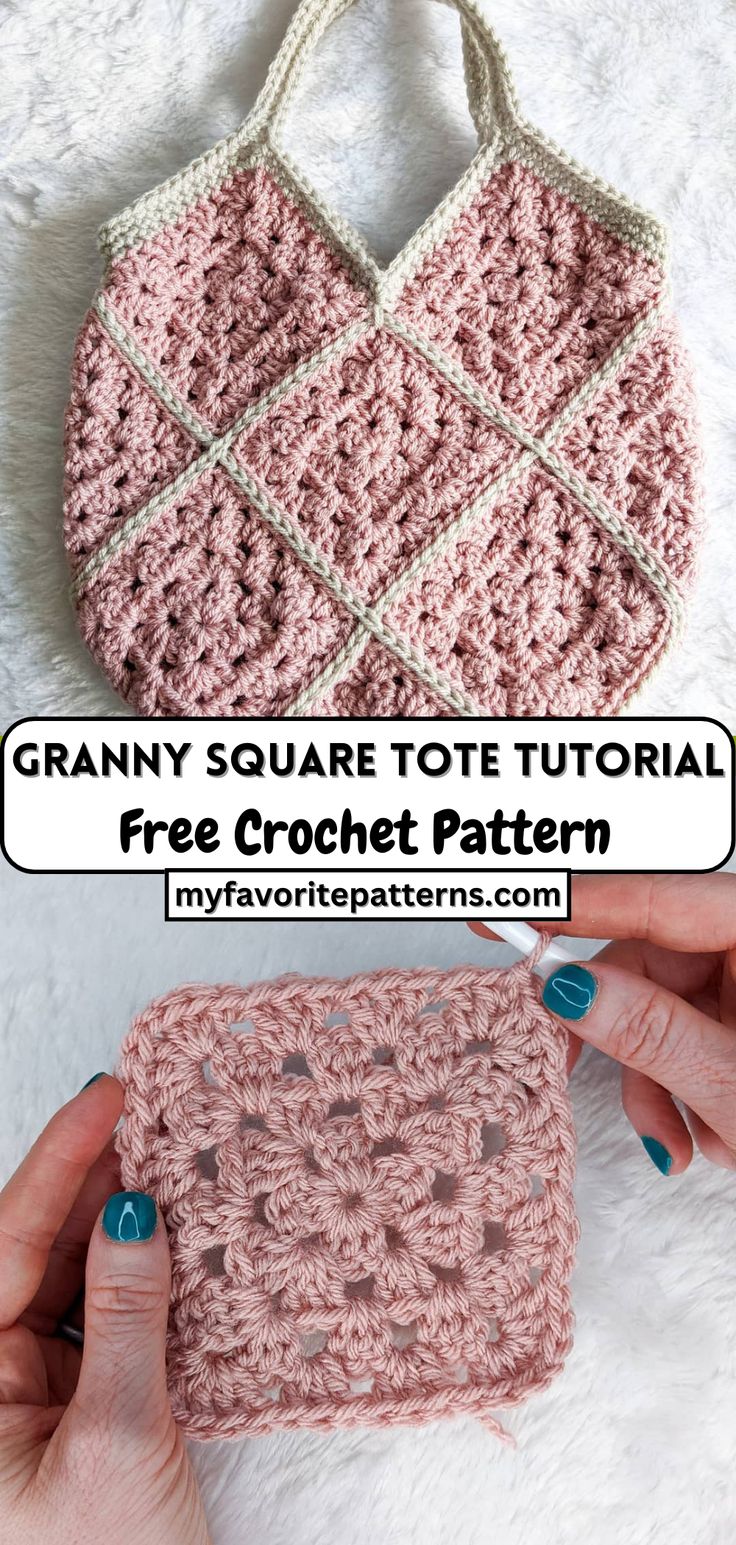 Granny Square Tote Tutorial Crochet Project Ideas For Beginners, Crochet Patterns With Granny Squares, Stuff To Make With Granny Squares, Granny Square Crochet Bags Free Patterns, Simple Granny Square Bag, Easy Granny Square Bag Free Pattern, One Color Granny Square Crochet Pattern, What To Do With Crochet Granny Squares, Crochet Square Purse