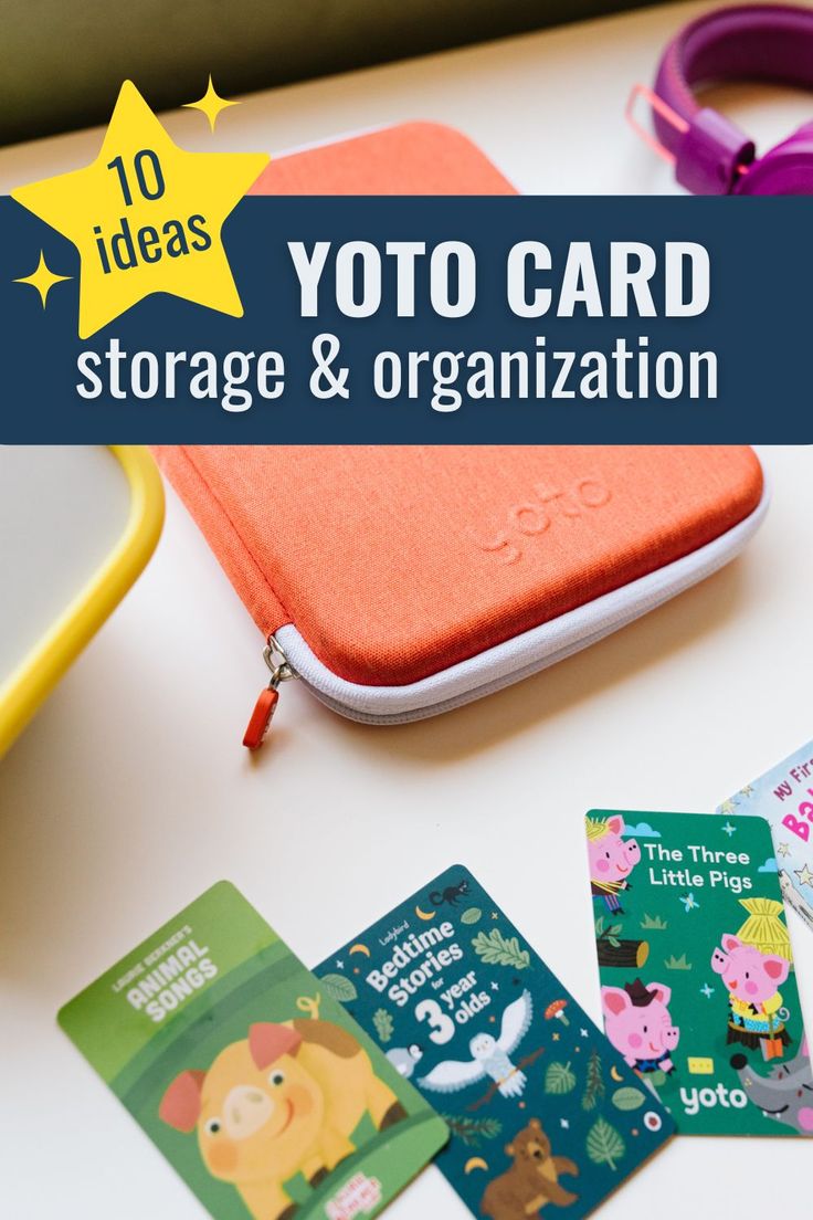 the yolo card storage and organization kit is sitting on a table next to other children's books