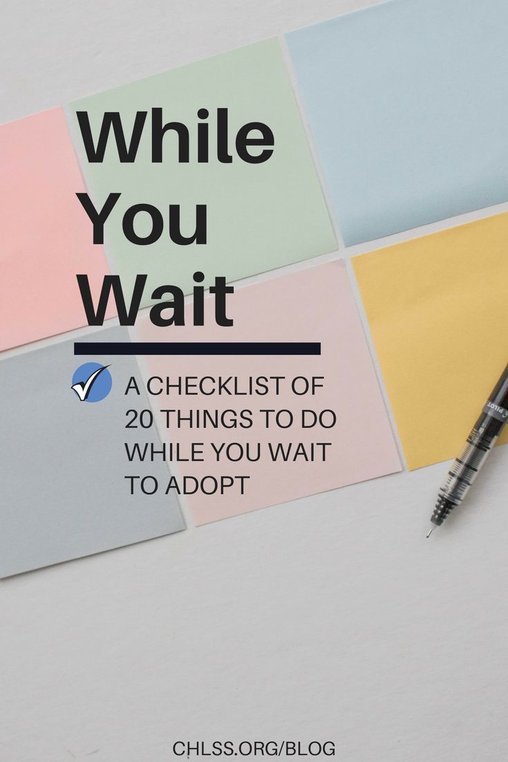 a checklist of 20 things to do while you wait to adopt with a pen