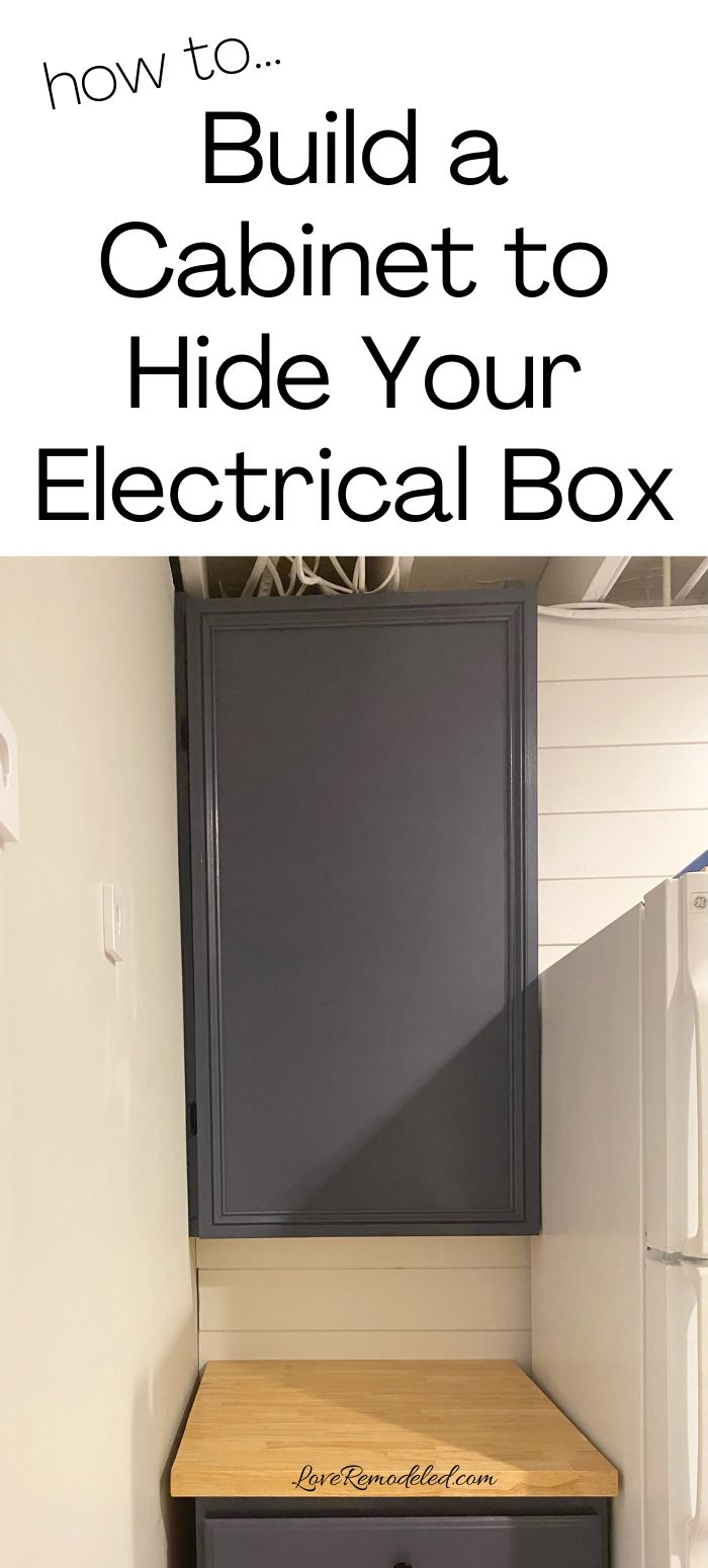 an electrical box with the words how to build a cabinet to hide your electrical box