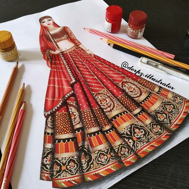 Fashion illustration by @deepz.illustrator s://instagram.com/deepz.illustratorigshid=xbfxt8p1iqva Lehenga Illustration Indian Fashion, Indian Wear Fashion Illustration, Fashion Art Painting Dresses, Fashion Illustration Painting, Bridal Lehenga Illustration Sketches, Lehenga Designs Illustration, Traditional Illustration Indian, Bridal Illustration Indian Sketches, Fashion Illustration Dresses Indian