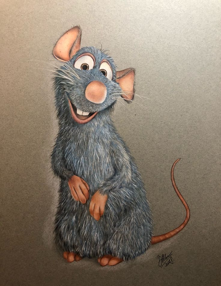 a drawing of a cartoon mouse