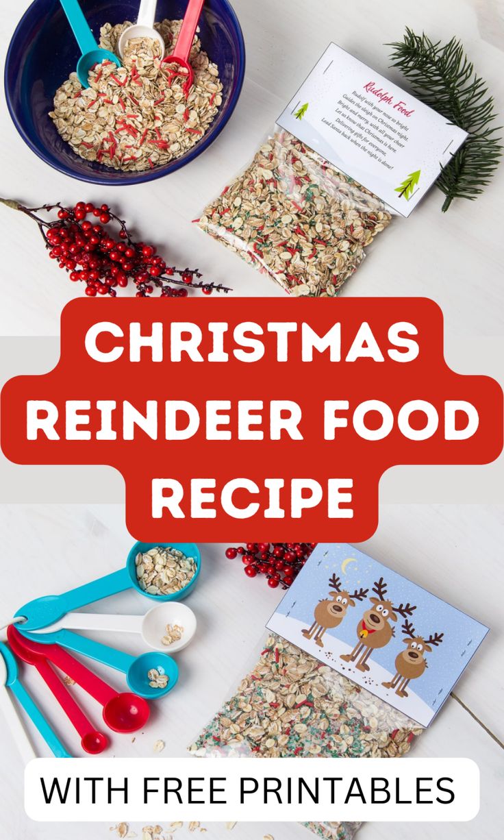 christmas reindeer food recipe with free printables