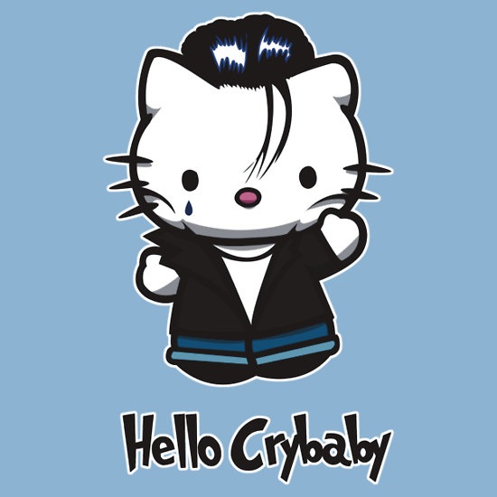 "hello crybaby" T-Shirts & Hoodies by yayzus | RedBubble Coloring Doodles, Hello Kitty Bedroom, Hello Kitty Tattoos, Charmmy Kitty, Hello Kitty Images, Hello Kitty Themes, Hello Kitty Characters, Hello Kit, Kitty Drawing