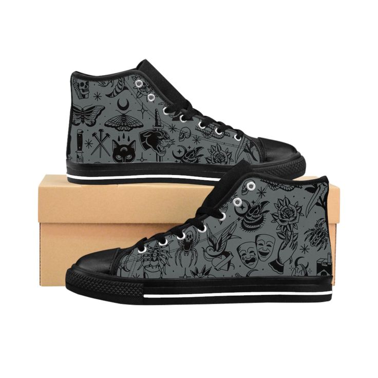 Fashion sense has no limits! These extremely comfortable high-top classic sneakers with a high quality print are made to last and to impress -  .: Material: 27.87 oz. nylon canvas .: Durable rubber outsole .: Blank product sourced from China .: 5" calf height .: Black stitching and interior Custom Canvas Sneakers With Boost Midsole For Streetwear, Canvas Sneakers With Graphic Print For Streetwear, Graphic Print Canvas Sneakers For Streetwear, Graphic Print Low-top Canvas Shoes For Streetwear, Sporty Canvas Sneakers With Graphic Print, Custom Mid-top Sneakers With Graphic Print For Streetwear, Low-top Canvas Shoes With Graphic Print, High-top Graphic Skate Shoes For Streetwear, High-top Graphic Print Skate Shoes For Streetwear