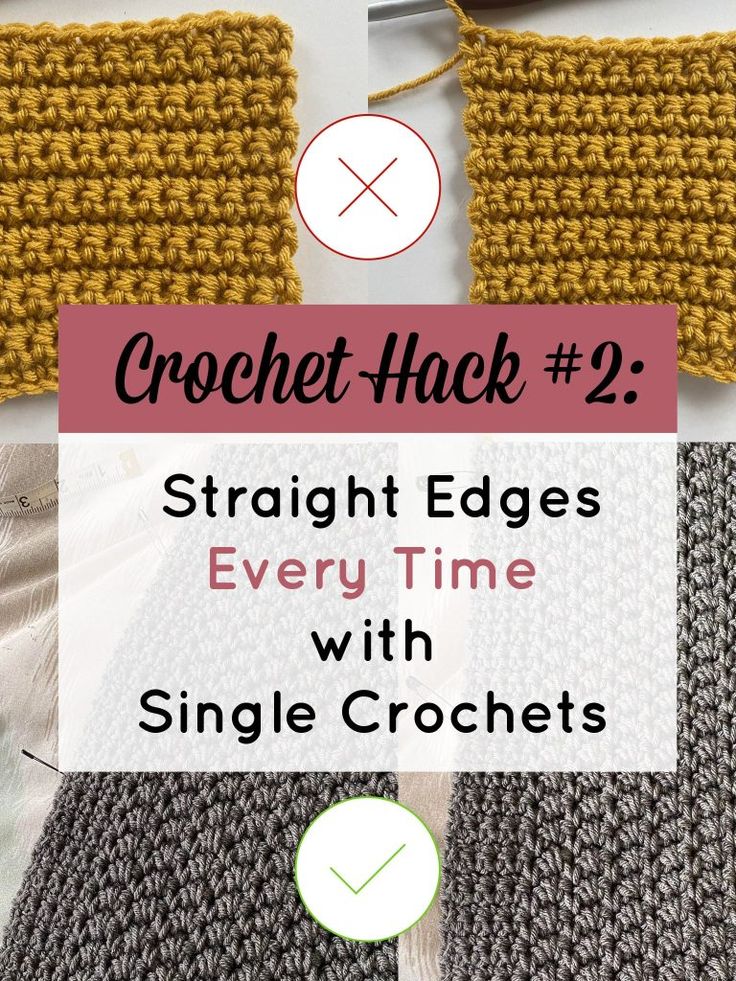 crochet hack 2 straight edges every time with single crochets