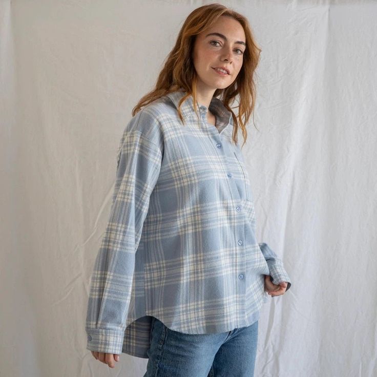 Your perfect thick, cozy, and fabulous button-down plaid shirt! Layer it with your favorite funky fresh tee or tank. All the deets: 100% Cotton Runs true to size! Relaxed Fit Button-up Flannel Shirt For Casual Gatherings, Plaid Tops With Button Closure And Relaxed Fit, Plaid Top With Button Closure And Relaxed Fit, Trendy Relaxed Fit Flannel Shirt, Trendy Flannel Button-up Shirt, Plaid Shirt With Buttons, Relaxed Fit, Plaid Shirt With Buttons In Relaxed Fit, Relaxed Fit Plaid Shirt With Buttons, Everyday Blue Cotton Flannel Shirt