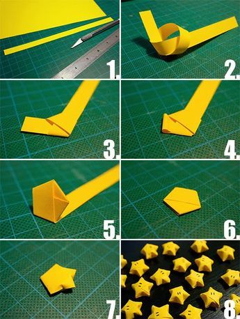 step by step instructions on how to make origami stars and arrows from paper