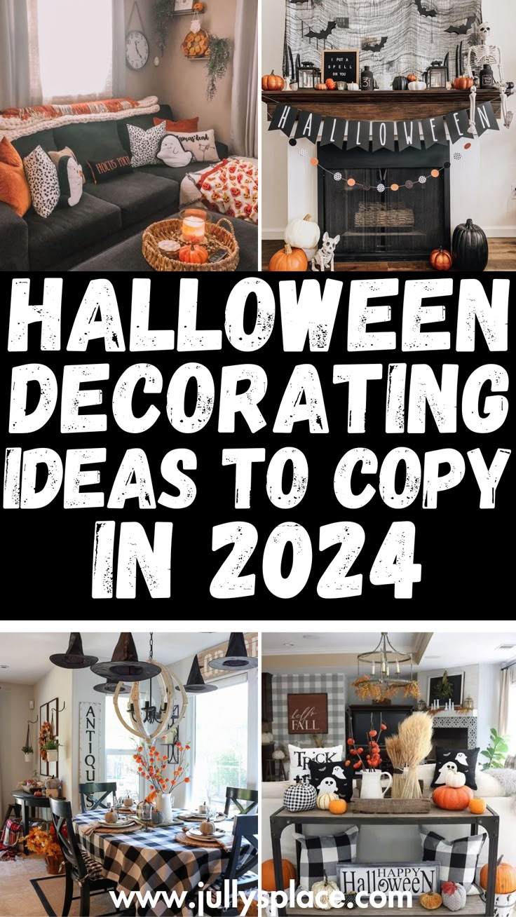 Halloween Decor Ideas Halloween Decor Small House, Small Home Halloween Decor, Holloween Decore Idea Indoor Party, Halloween Home Decorations Indoor, 2024 Halloween Decor Ideas, Halloween Themed Decor, Home Halloween Decor Ideas, 2024 Halloween Decor Trends, Small Apartment Halloween Party