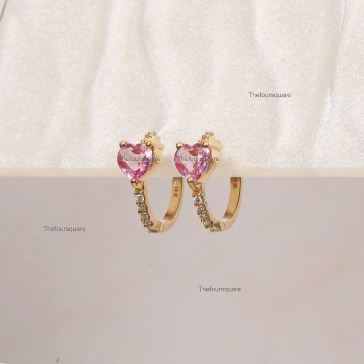 Natural Heart Pink Sapphire & Diamond Mini Hoop Earrings, Women Jewelry, Solid Gold Hoops, September Birthstone Jewelry, Pave Diamond Huggies, Tiny Gemstone Hoops Petite Gift For Mom, Sister, Friend, Girlfriend and Wife. Also available in Rose Gold, White Gold and Yellow Gold. 𝐏𝐫𝐨𝐝𝐮𝐜𝐭 𝐢𝐧𝐟𝐨: 𝟏𝟒𝐤 𝐬𝐨𝐥𝐢𝐝 𝐠𝐨𝐥𝐝 ★𝐃𝐞𝐭𝐚𝐢𝐥𝐬 ★𝐒𝐊𝐔 𝐂𝐨𝐝 : 2921 ★𝐏𝐮𝐫𝐢𝐭𝐲 : Solid 14k Gold ( Also available in 9k & 18k Solid Gold) ★𝐌𝐞𝐭𝐚𝐥 : Yellow Gold ( Also available in Rose Gold & Wh Small Hoop Yellow Gold Earrings For Valentine's Day, Round Huggie Earrings For Valentine's Day Anniversary, Small Hoop Tarnish Resistant Earrings For Valentine's Day, Valentine's Day Round Huggie Earrings For Anniversary, Pink Clip-on Jewelry For Anniversary, Clip-on Rose Gold Jewelry For Anniversary, Valentine's Day Yellow Gold Hoop Earrings, Pink Clip-on Earrings For Anniversary, Valentine's Day Tarnish-resistant Round Earrings