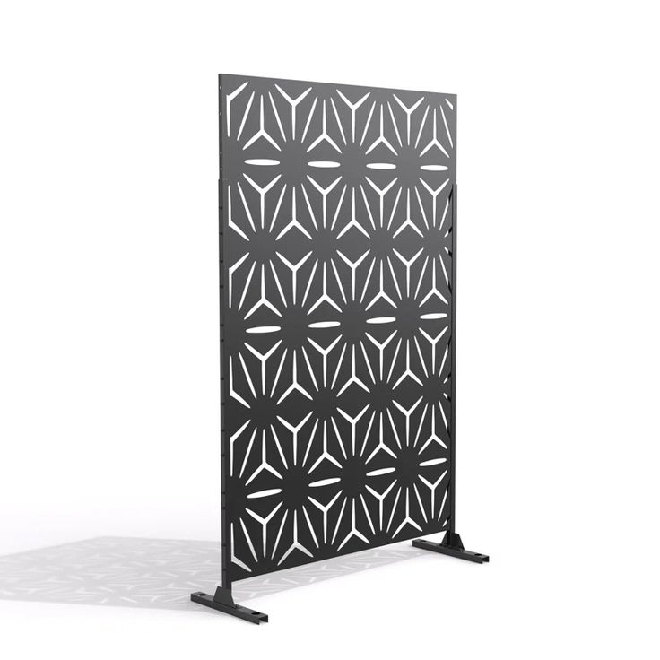 a black and white screen with an intricate design on the front, against a white background