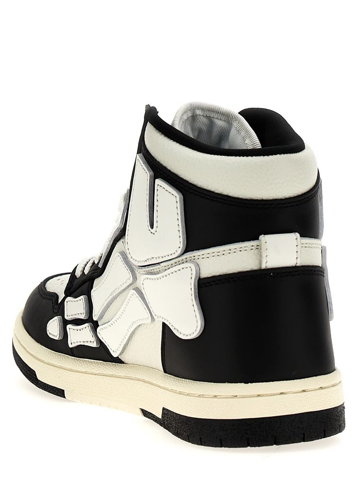 'Skel Top Hi' leather sneakers with contrasting details, laces, rubber sole. Composition: 100% calfskin leather (Bos Taurus) Formal Loafers, Rocker Chic, Crossbody Tote Bag, Saint Laurent Shoes, Crossbody Tote, Boot Sandals, Leather Accessories, Clutch Handbag, Mens Shoes Sneakers