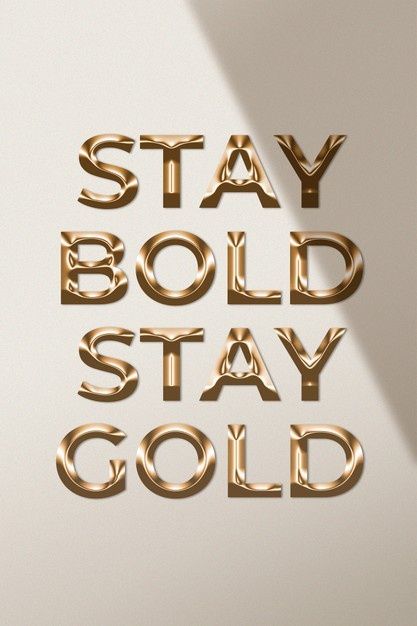 the words stay bold, stay cold are shown in gold foil