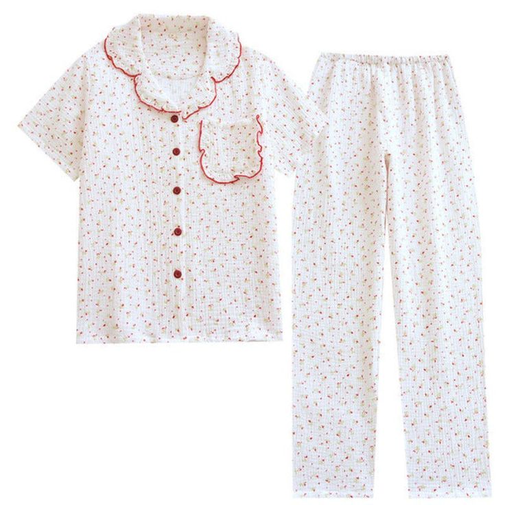 New Sober White Summer 2 Piece Pajamas set is a small print summer spring pajama set. A great set for a fun and casual night at home. This Sober white small print summer pajama set is perfect for lounging in style. The white, short-sleeved shirt has a collar, front buttons, and a loose fit. Printed White Sleepwear For Home, White Printed Sleepwear, Comfortable White Sleep Set, Comfortable White Sleepwear Set, White Spring Sleepwear For Home, Printed Cotton Pajama Shorts For Sleep, White Cotton Loungewear Sets, Casual Home Sets For Summer, Casual Summer Home Sets