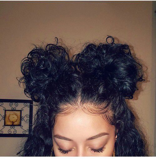 Follow Cali Yatta for more ❤️ Space Buns, Hair Laid, Penteado Cabelo Curto, Baddie Hairstyles, Grunge Hair, Half Up Half Down, Hair Dos, Curly Hair Styles Naturally, Perfect Hair