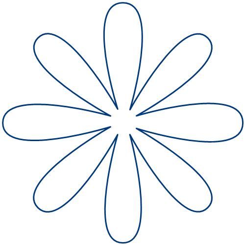 the outline of a flower is shown in blue