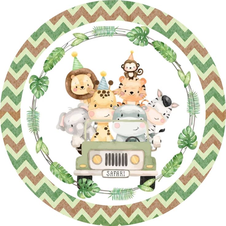 an animal themed birthday card with a safari theme