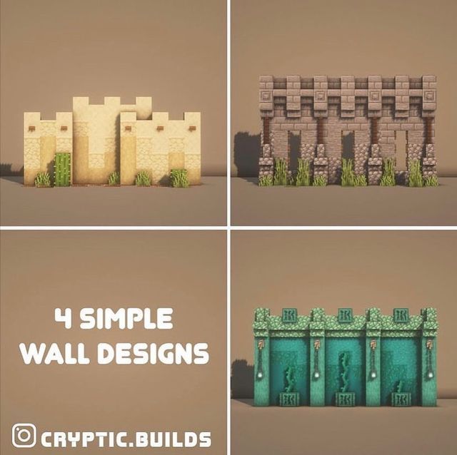 four simple wall designs for the game castle