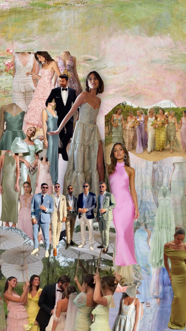 a collage of people dressed in different styles and colors