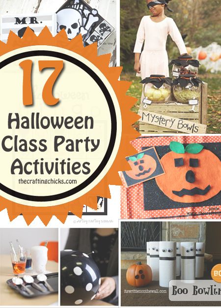 halloween class party activities including pumpkins, candy cups and decorations for kids to make