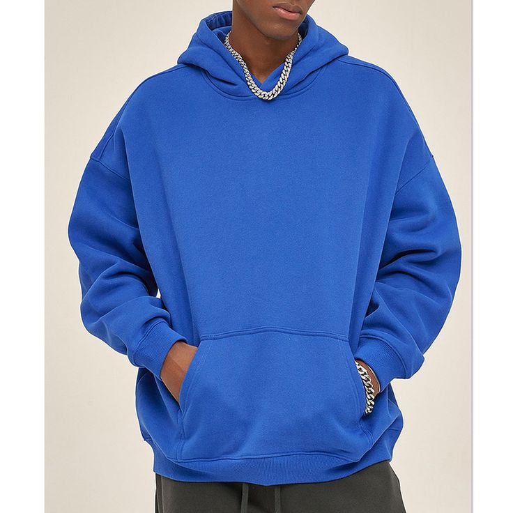 Autumn/Winter Oversized Fleece Plain Hoodie  Material: 52% cotton + 48% polyester  Size: S, M, L, XL, 2XL Color: Purple, Bean Pink, Royal Blue, White  Season: Spring, Fall, Winter  Occasion: Leisure, Outdoor, Daily, Vacation, Fall Outfits, Winter Outfits Oversized Blue Hoodie For Streetwear, Blue Hooded Sweatshirt For Winter, Blue Hooded Winter Sweatshirt, Oversized Blue Hooded Hoodie, Oversized Blue Crew Neck Hoodie, Oversized Hoodie Sweatshirt For Cold Weather, Urban Blue Sweatshirt For Winter, Oversized Blue Hoodie With Ribbed Cuffs, Oversized Blue Hoodie With Adjustable Hood