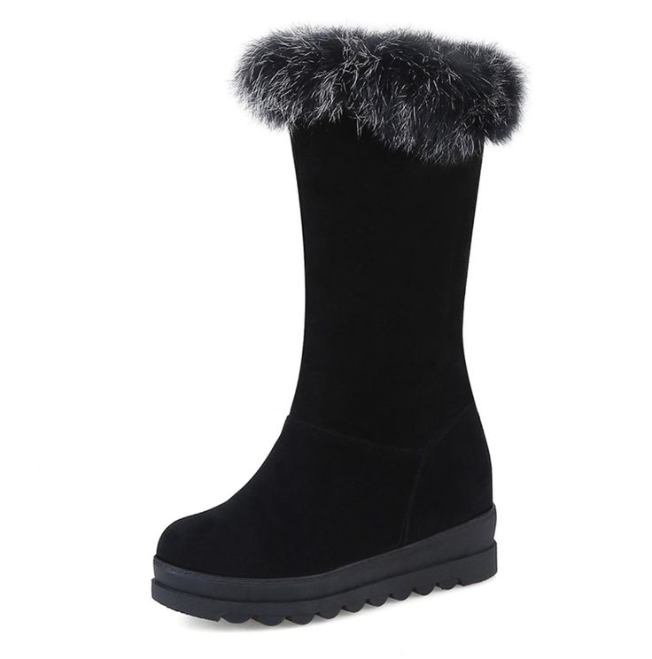 Department Name: Adult Insole Material: Short Plush With Platforms: Yes Upper Material: Flock Outsole Material: Rubber Closure Type: Slip-On Platform Height: 0-3cm Fashion Element: Fur is_handmade: Yes Season: Winter Shaft Material: Flock Heel Type: Wedges Heel Height: Med (3cm-5cm) Toe Shape: Round Toe Boot Type: Snow Boots Lining Material: Short Plush Boot Height: Ankle Heel Height: 4.5cm Platform Height: 3cm Toe Style: Round Toe Round Toe Ankle Boots, Warm Snow Boots, Ankle Shoes, Ankle Heels, Chunky Sandals, Rounded Toe Boots, Boot Types, Sole Shoes, Flat Boots