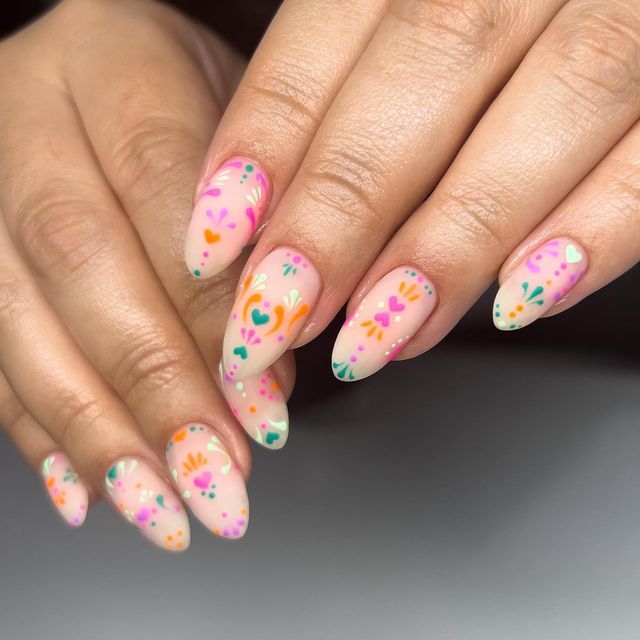 Gabi De la Cruz on Instagram: "Recreated my own set 😍😍 @luminary_nail_systems Serenity #nailart #naturalnails #winternails #valentinesday #valentinesdaynails #groovynails #gelnails" Cute April Nails, Luminary Nails Design, Detail Nails, Luminary Nails, Detailed Nail Art, April Nails, Eye Nail Art, Retro Nails, Hello Nails