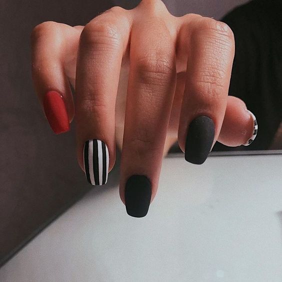 Striped Nails, Shellac Nails, Instagram Nails, Dream Nails, Cute Acrylic Nails, Mani Pedi, Nail Inspiration, Nail Manicure, Trendy Nails