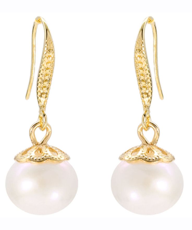 Women White 14K Gold Pearl Ball Drop EarringsMade of fine 14K Gold Pearl.Measurement: 3cm/1.17" * 1.2cm/0.468". Matches easily with daily hairstyle, dresses & Shirts