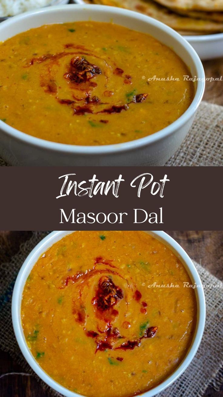 instant pot masoor dal is an easy and tasty side dish