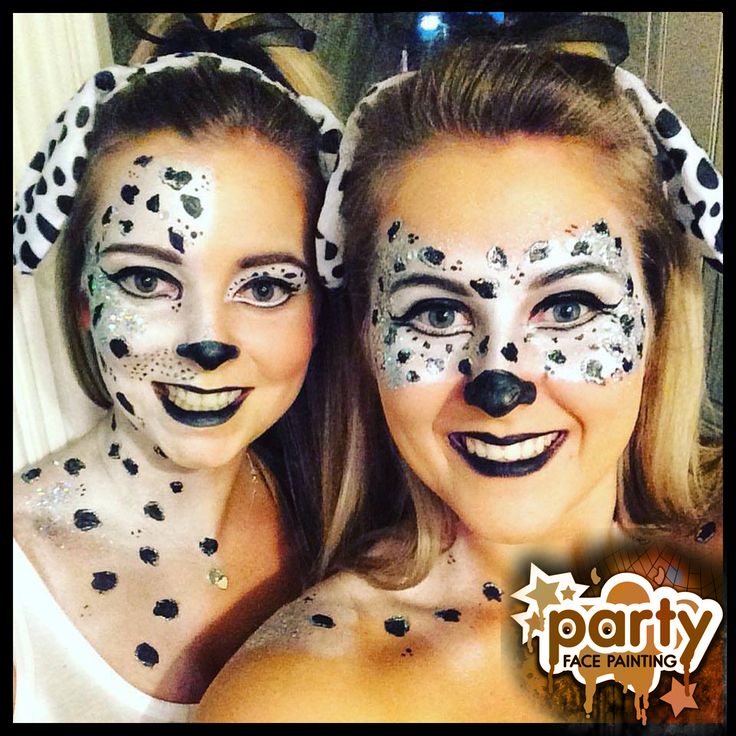 Dalmatians Face Painting Dalmatian Costume Makeup, Dalmation Face Paint, Dalmation Makeup, Dog Face Paint, 101 Dalmations Costume, Puppy Makeup, Puppy Face Paint, Dalmation Costume, Dog Face Paints