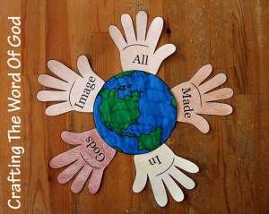 the earth is surrounded by five hands with words on it that spell out different parts of the world