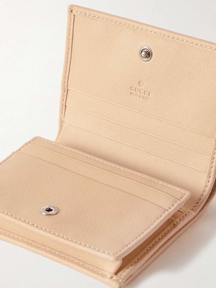 Luxury Wallets With Coin Pocket For Everyday, Luxury Trifold Wallet With Smooth Grain For Everyday, Designer Leather Wallet With Leather Lining, Leather Bifold Bags With Interior Card Slots, Luxury Wallets With Interior Card Slots For Everyday, Designer Leather Wallets With Card Slots, Designer Textured Leather Wallets For Everyday, Designer Gucci Wallets For Everyday, Designer Gucci Wallet With Rfid Blocking