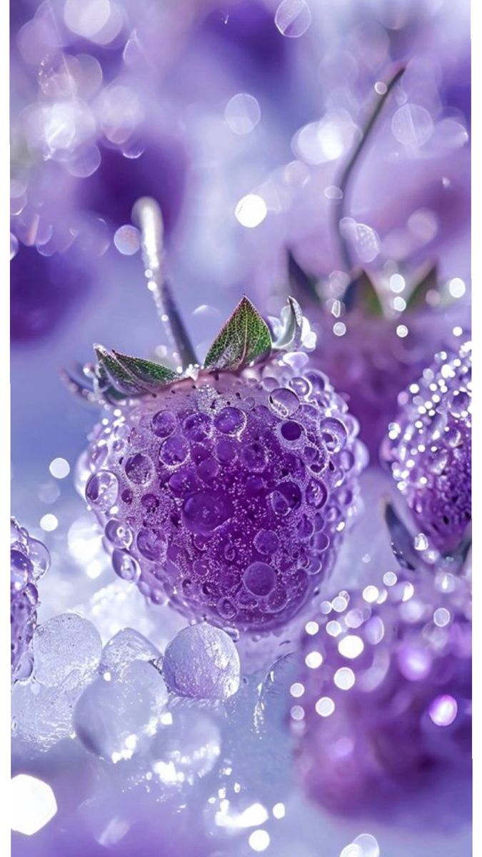 some very pretty purple berries with water droplets