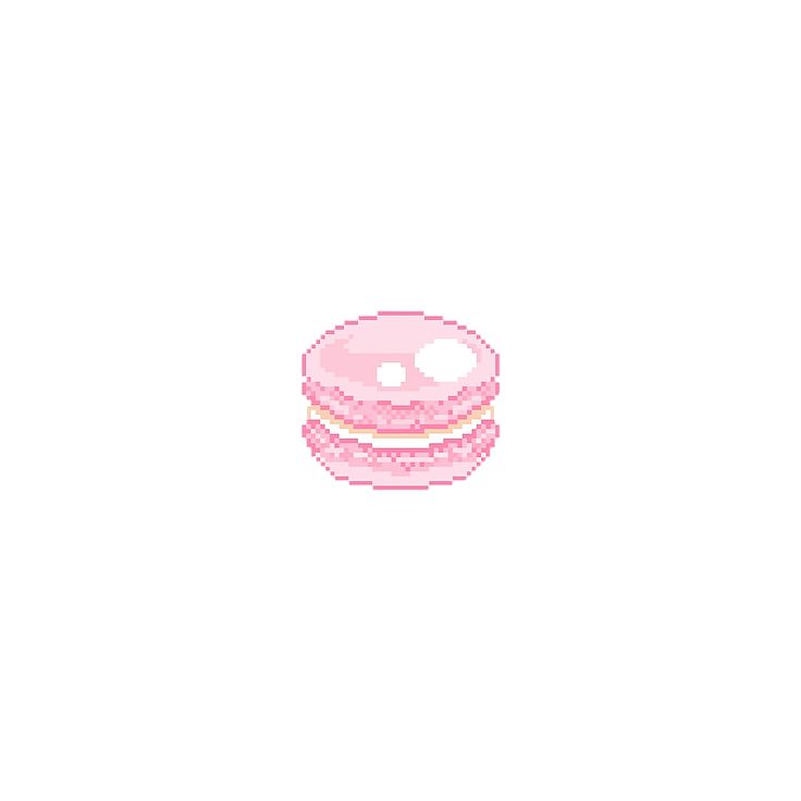 a pink donut with white frosting is shown in the middle of an image