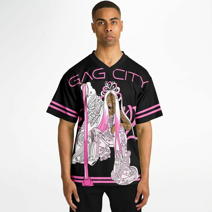 Nicki Minaj Tour | Pink Friday 2 Jersey | Gag City Shirt Hi, Barbz! These are created as ordered, so, no refunds or exchanges. Pleaseeee ask me any and all questions necessary and check size guide and your measurements before ordering. Thank you so so much. <3 <3 !! Be the best dressed person in your crew while still staying casual with this cool football jersey! The unisex style makes it flattering for everyone of all shapes and sizes. Whether you’re on the football field attempting a hat trick Hip Hop Pink Top With Graphic Print, Hip Hop Style Pink Top With Graphic Print, Hip-hop Style Pink Graphic Print Top, Summer Streetwear V-neck Tops, V-neck Tops For Summer Streetwear, Hip Hop Tops For Spring Concert, Pink Cotton Hip Hop Top, Oversized V-neck T-shirt For Streetwear, V-neck T-shirt For Spring Streetwear