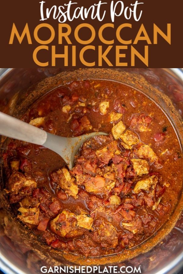 the instant pot moroccan chicken recipe is ready to be eaten