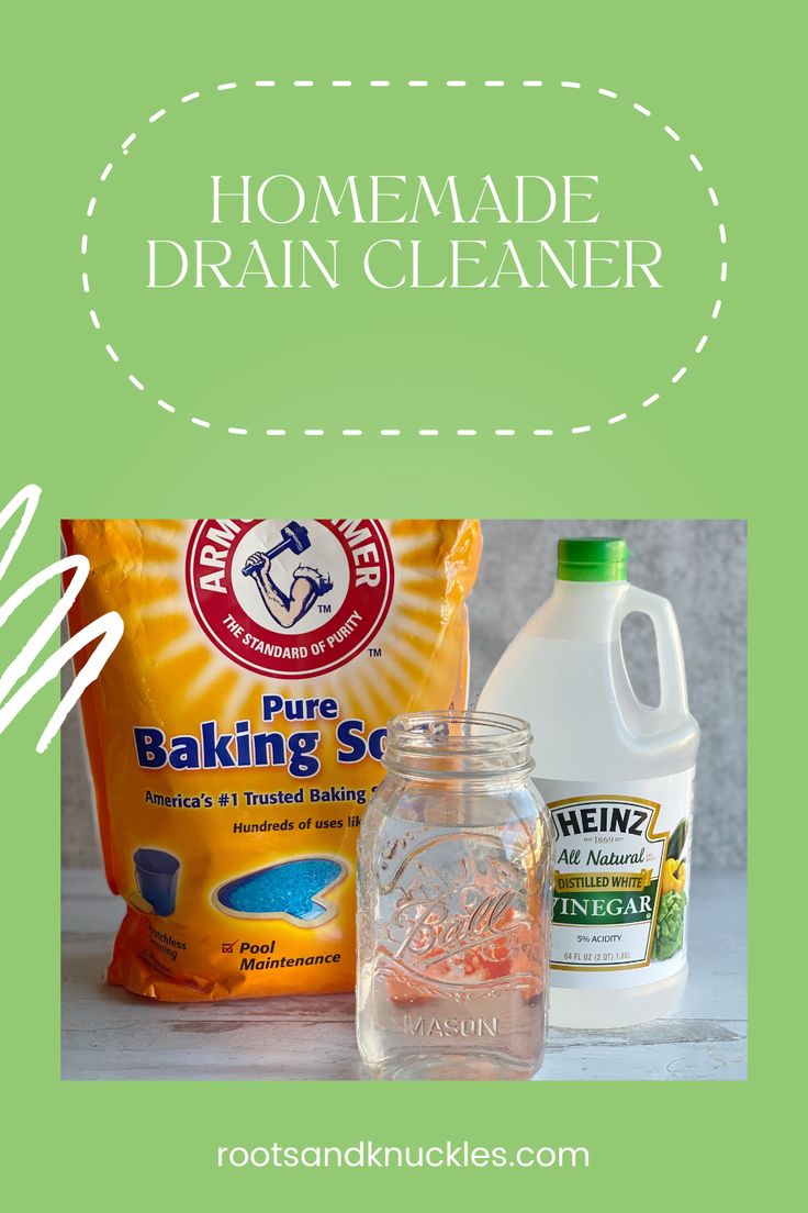 the ingredients for homemade drain cleaner are shown