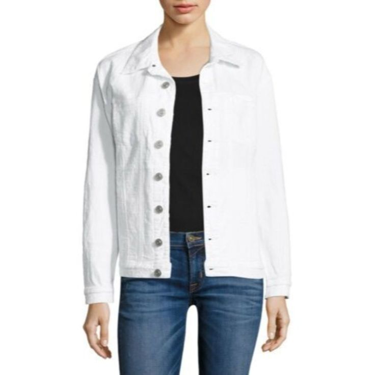 New With Tag Https://Poshmark.Com/Closet/Sift_style White Button-up Everyday Outerwear, White Relaxed Fit Button-up Outerwear, White Button-up Outerwear For Everyday, White Cotton Denim Jacket For Work, Fitted Utility Jacket For Spring, Spring Outerwear With Snap Buttons For Everyday, Fitted Utility Jacket For Everyday Spring Wear, Fitted Spring Utility Jacket For Everyday, Fitted Everyday Utility Jacket For Spring