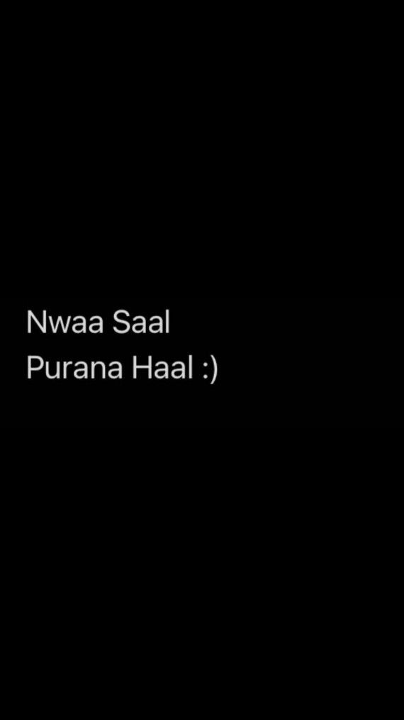 the words nwaa saal purna haai on a black background