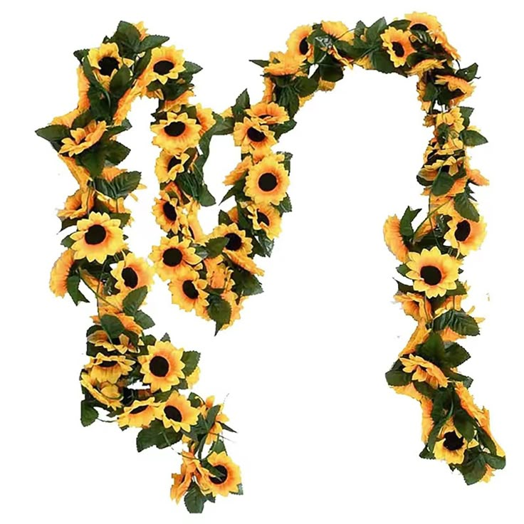 sunflowers are arranged in the shape of a letter n