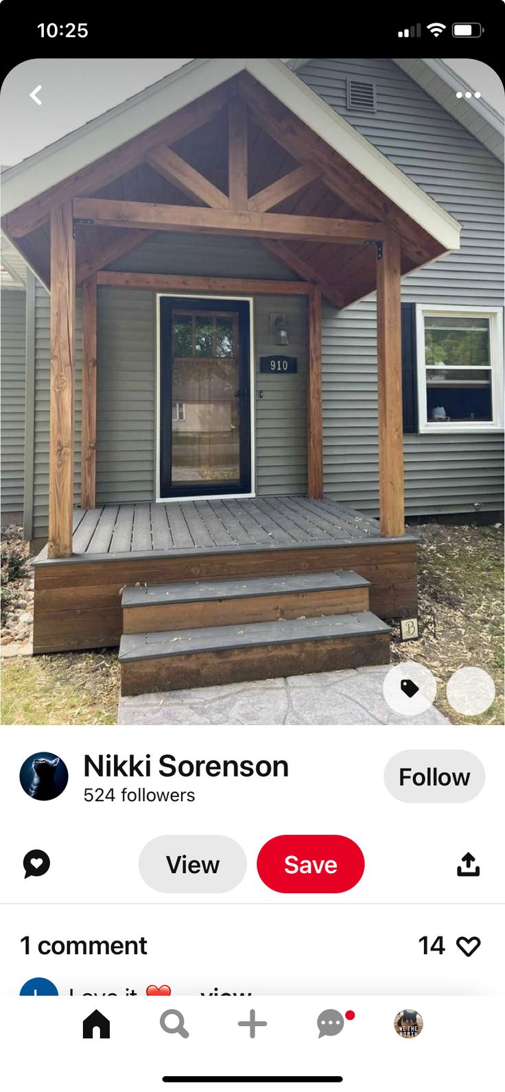 the front porch is covered in wood and has been built with an attached porch cover