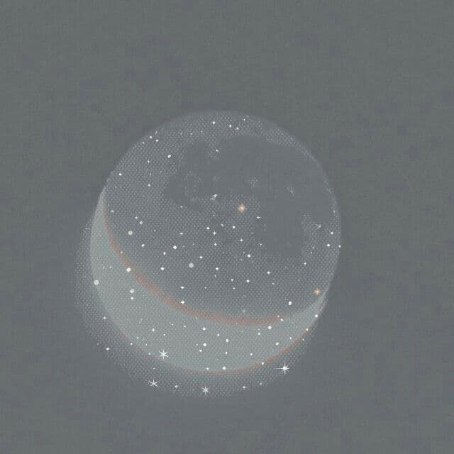 an object is shown in the sky with stars and circles on it's surface