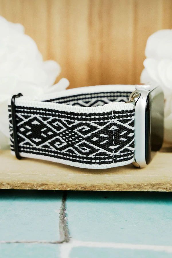 Change up the look of your Apple Watch with this stylish band! Fabric Watch Band (Apple Watch NOT included) Silvertone Hardware 1" Wide Band Adjustable Sliding Buckle Closure Ends Connect to Apple Watch Face Choose Your Size - Band Fits 42/44mm Western Watch Bands, Erica Brown, Fringe Styles, Apple Watch Face, Western Handbags, Wholesale Accessories, Band Fits, Apple Watch Faces, 38mm Apple Watch Band