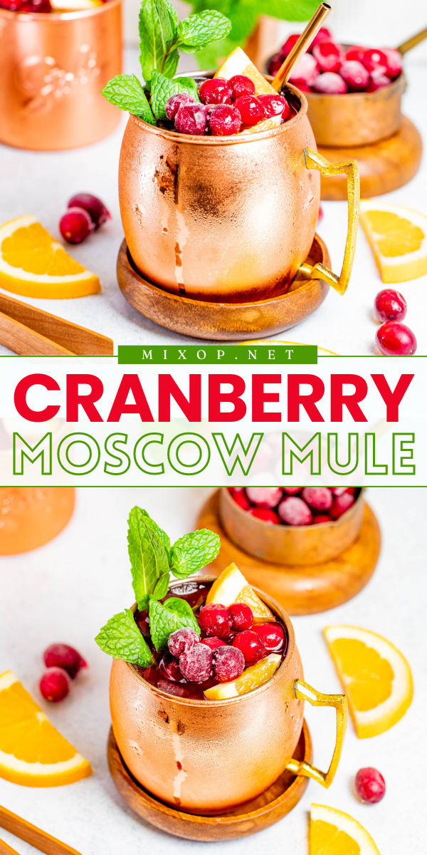 Add a festive twist to the classic with this Cranberry Moscow Mule recipe! The addition of cranberry juice brings a tart and fruity flavor to this Thanksgiving cocktail that will keep your guests coming back for more! Cranberry Moscow Mule Recipe Pitcher, Thanksgiving Moscow Mule Recipe, Cocktail Recipes With Vodka, Cranberry Moscow Mule Recipe, Fruity Cocktail Recipes, Cranberry Moscow Mule, Easy Party Drinks, Fruity Mixed Drinks, Popular Cocktail Recipes