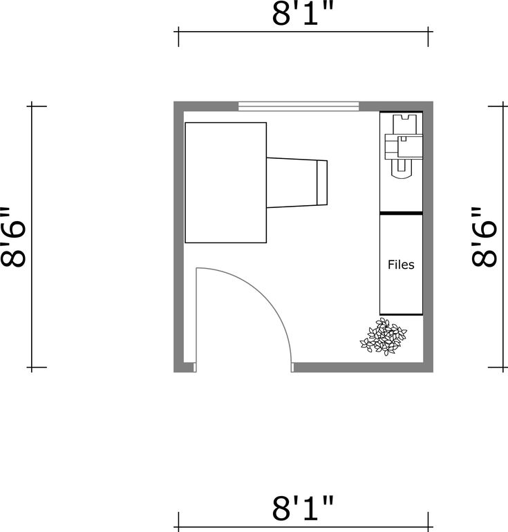 the floor plan for a small bedroom