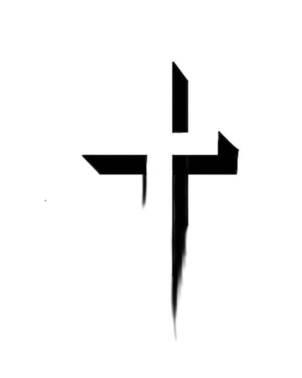 a black and white photo of a cross