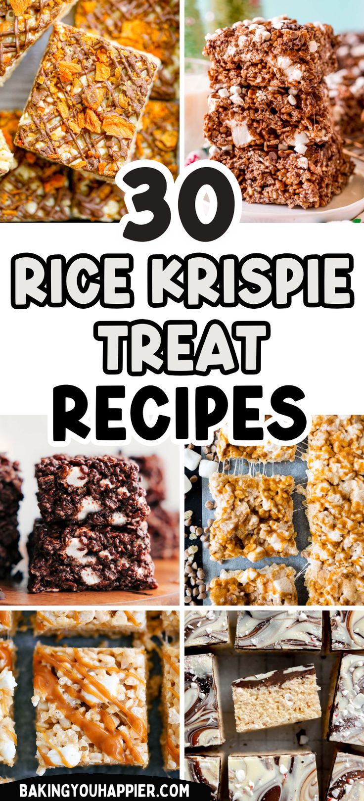 rice krispie treat recipes with text overlay