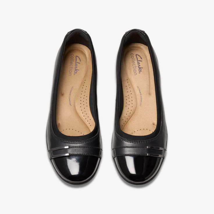 Womens Meadow Rose Black Combination Pumps | Clarks US Elegant Leather Slip-ons With Arch Support, Slip-on Slip-resistant Flats, Slip-resistant Slip-on Flats, Spring Leather Walking Shoes With Arch Support, Leather Walking Shoes With Arch Support For Spring, Elegant Slip-ons With Arch Support, Classic Slip-on Ballet Flats With Ortholite Insole, Slip-on Ballet Flats With Arch Support For Work, Cushioned Walking Shoes For Work